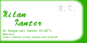milan kanter business card